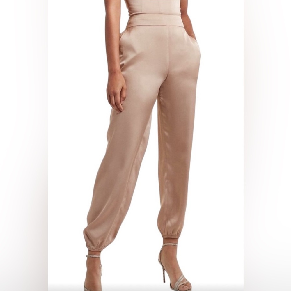 Express Light Brown Elastic Waist Joggers